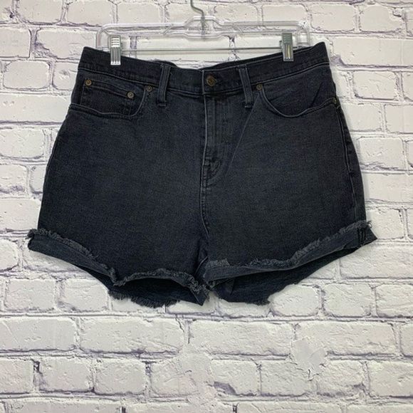 Madewell Pants - Madewell High Rise Faded Black Jean Shorts 30